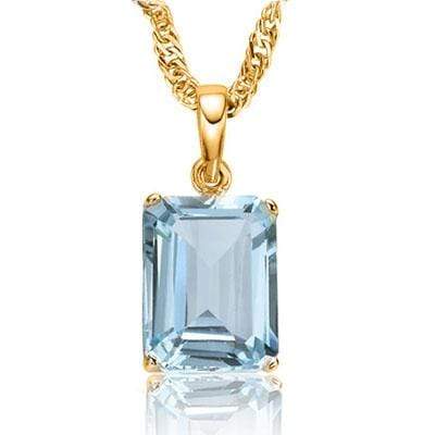 STUNNING 0.55 CARAT TW (2 PCS) BLUE TOPAZ 10K SOLID YELLOW GOLD PENDANT - Wholesalekings.com