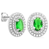 STUNNING 2 CARAT CREATED EMERALD & FLAWLESS CREATED DIAMOND 925 STERLING SILVER - Wholesalekings.com