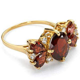 STUNNING 5.36 CARAT TW (9 PCS) GARNET & GARNET 10K SOLID YELLOW GOLD RING - Wholesalekings.com