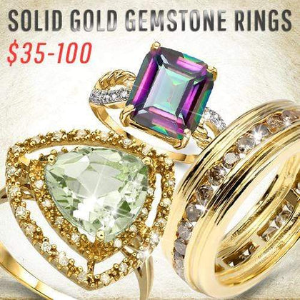 Solid Gold Gemstone Rings