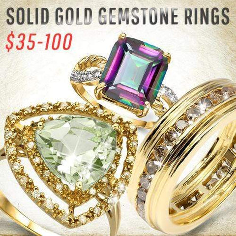 Solid Gold Gemstone Rings