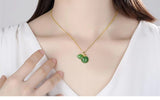 18K Yellow Gold Gourd inlaid Jade Pendant wholesalekings wholesale silver jewelry