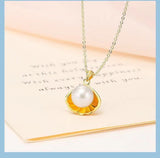 18K Yellow Gold Mother-of-Pearl Pendant wholesalekings wholesale silver jewelry