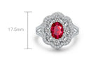 925 Silver, Created Ruby Ring