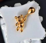 18k Yellow Gold Teddy Bear with balloon Pendant