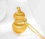 18K Gold Brushed Gourd Pendant