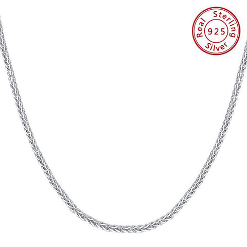 16-20 INCHES ITALY WHEAT CHAIN 925 STERLING SILVER NECKLACE