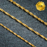 18 INCHES AU750 SINGAPORE ROPE CHAIN 18KT SOLID GOLD NECKLACE
