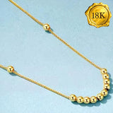 18 INCHES AU750 BEADS CHAIN 18KT SOLID GOLD NECKLACE