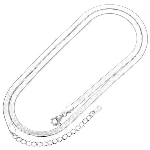 16-20 INCHES FLAT SNAKE CHAIN 925 STERLING SILVER NECKLACE-6 grams