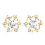 Lab Grown Diamond Floral Earrings 925 Sterling Silver