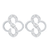 Lab Grown Diamond Floral Stud Earrings 925 Sterling Silver