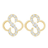 Lab Grown Diamond Floral Stud Earrings 925 Sterling Silver