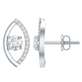 Lab Grown Diamond Leaf Stud Earrings 925 Sterling Silver