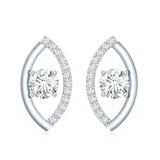 Lab Grown Diamond Leaf Stud Earrings 925 Sterling Silver