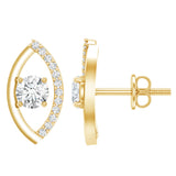 Lab Grown Diamond Leaf Stud Earrings 925 Sterling Silver