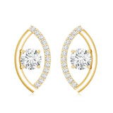 Lab Grown Diamond Leaf Stud Earrings 925 Sterling Silver