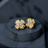 Lab Grown Diamond Flower Stud Earrings 925 Sterling Silver