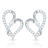 Lab Grown Diamond Heart Stud Earrings for Women 925 Sterling Silver