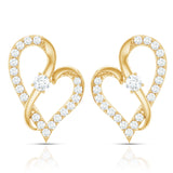 Lab Grown Diamond Heart Stud Earrings for Women 925 Sterling Silver