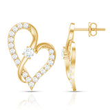 Lab Grown Diamond Heart Stud Earrings for Women 925 Sterling Silver