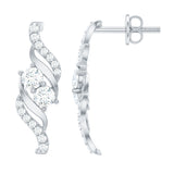 Lab Grown Diamond Minimalist Stud Earrings 925 Sterling Silver