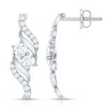 Lab Grown Diamond Minimalist Stud Earrings 925 Sterling Silver
