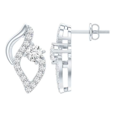 Lab Grown Diamond Designer Earrings for Women 925 Sterling Silver