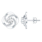 Lab Grown Diamond Swirl Stud Earrings925 Sterling Silver