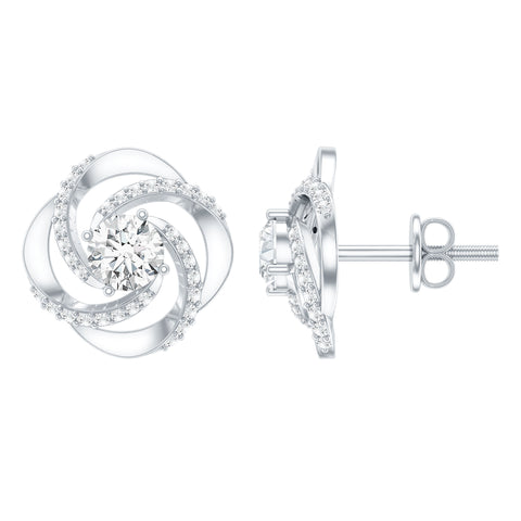 Lab Grown Diamond Swirl Stud Earrings925 Sterling Silver
