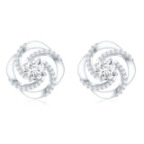 Lab Grown Diamond Swirl Stud Earrings925 Sterling Silver