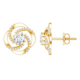 Lab Grown Diamond Swirl Stud Earrings925 Sterling Silver