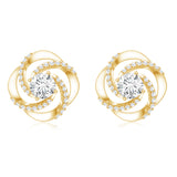 Lab Grown Diamond Swirl Stud Earrings925 Sterling Silver