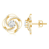 Lab Grown Diamond Swirl Stud Earrings925 Sterling Silver