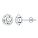 Women's Lab Grown Diamond Stud Earrings 925 Sterling Silver