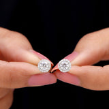 Women's Lab Grown Diamond Stud Earrings 925 Sterling Silver