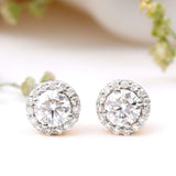 Women's Lab Grown Diamond Stud Earrings 925 Sterling Silver