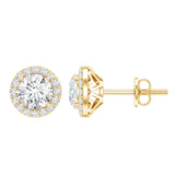 Women's Lab Grown Diamond Stud Earrings 925 Sterling Silver