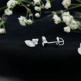 Bezel Set Lab Marquise Diamond Stud Earrings 925 Sterling Silver