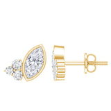Bezel Set Lab Marquise Diamond Stud Earrings 925 Sterling Silver