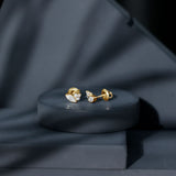 Bezel Set Lab Marquise Diamond Stud Earrings 925 Sterling Silver