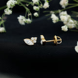 Bezel Set Lab Marquise Diamond Stud Earrings 925 Sterling Silver