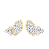 Bezel Set Lab Marquise Diamond Stud Earrings 925 Sterling Silver