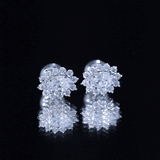Rosec Jewels-Certified Oval Shaped Lab Grown Diamond Halo Stud Earrings