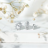 Rosec Jewels-Certified Oval Shaped Lab Grown Diamond Halo Stud Earrings