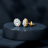 0.84 Carat Oval Lab Diamond Stud Earrings 925 Sterling Silver