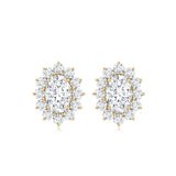 0.84 Carat Oval Lab Diamond Stud Earrings 925 Sterling Silver