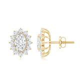 0.84 Carat Oval Lab Diamond Stud Earrings 925 Sterling Silver