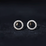Lab Grown Diamond Circle Stud Earrings  925 Sterling Silver
