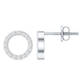 Lab Grown Diamond Circle Stud Earrings  925 Sterling Silver
